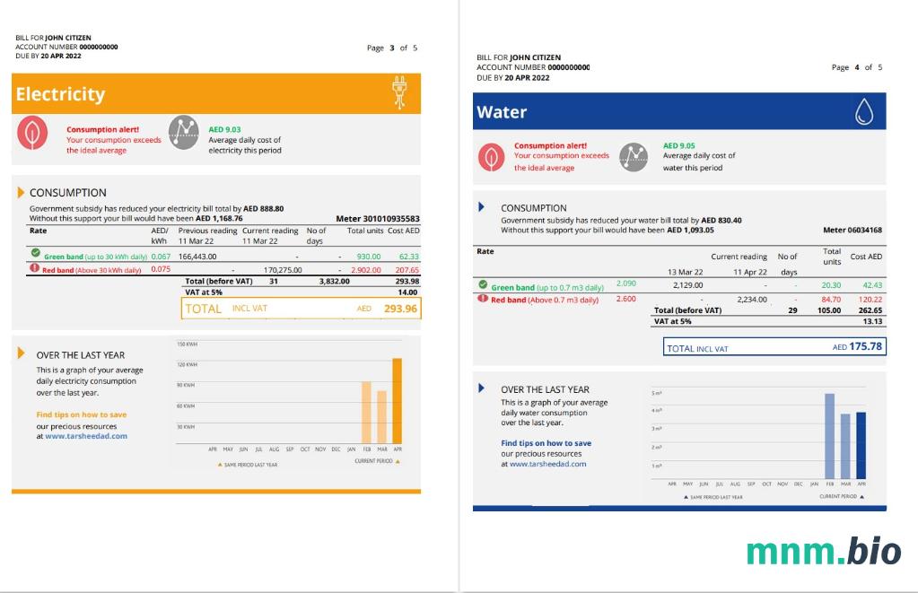 UAE Fujairah Al Ain Distribution Co. Szablon rachunku za media Word i PDF (5 stron) 3 4